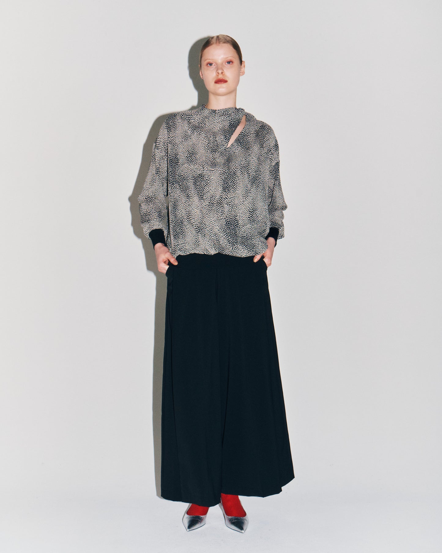 TRICOT WIDE FLAIR PANTS