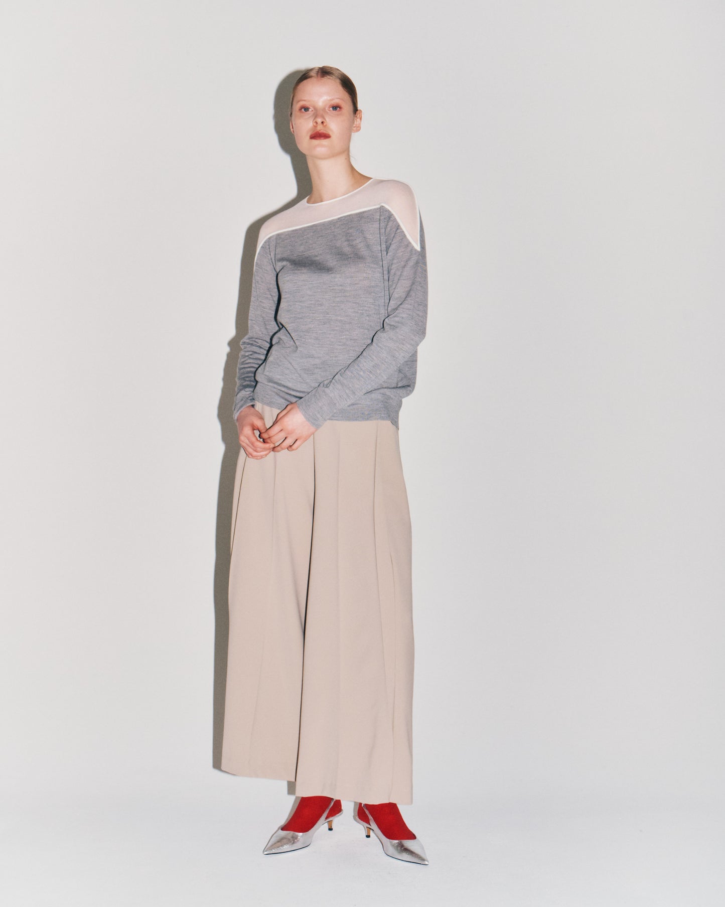 TRICOT WIDE FLAIR PANTS