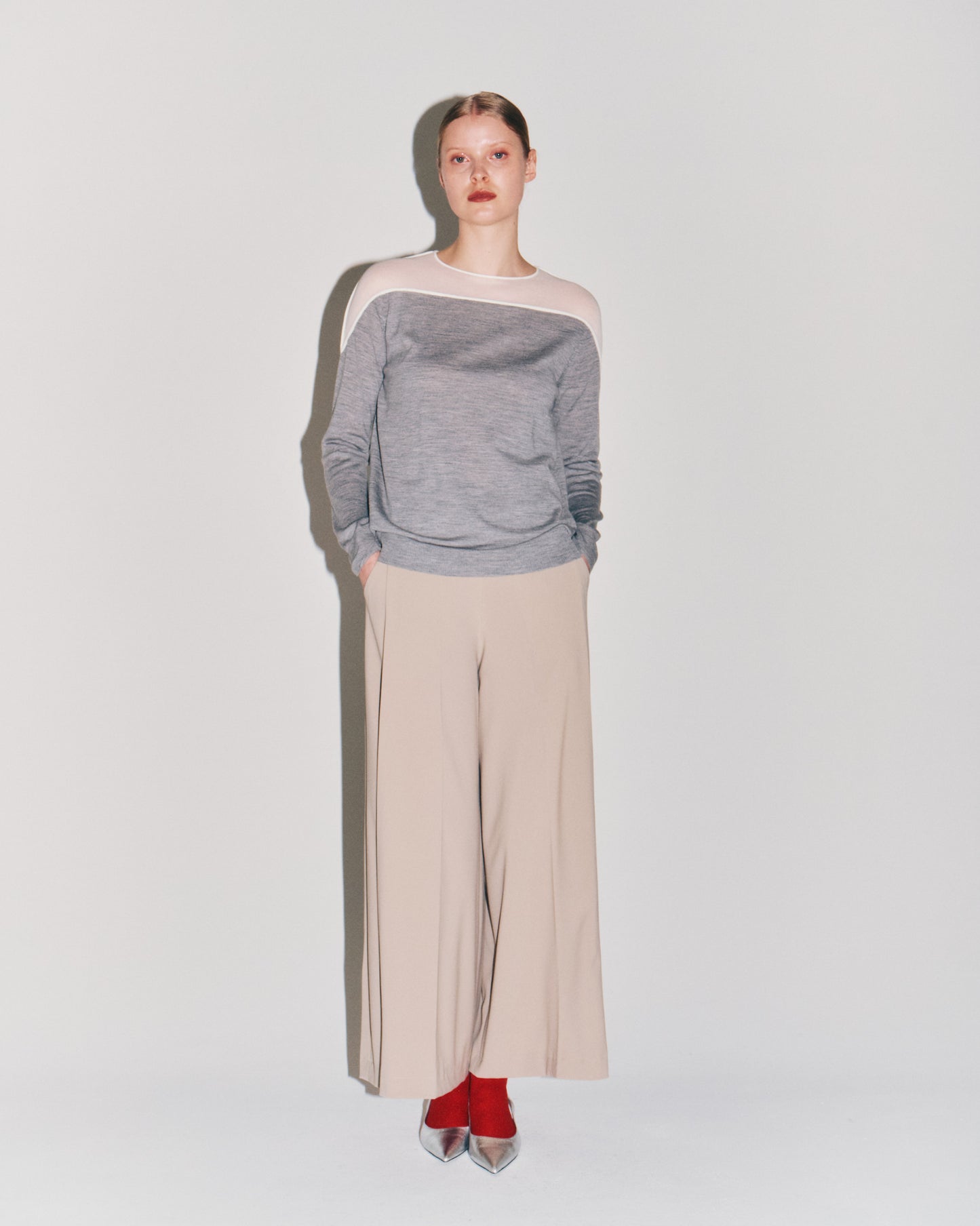 TRICOT WIDE FLAIR PANTS