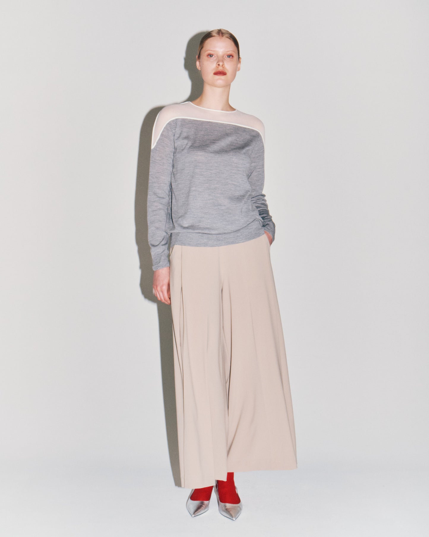 TRICOT WIDE FLAIR PANTS