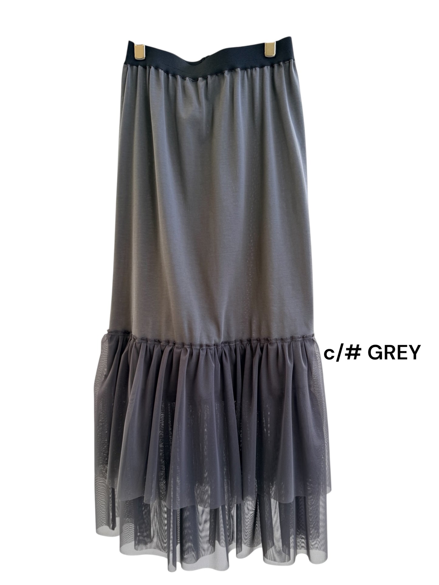 W/TULLE LACE GATHER SKIRT