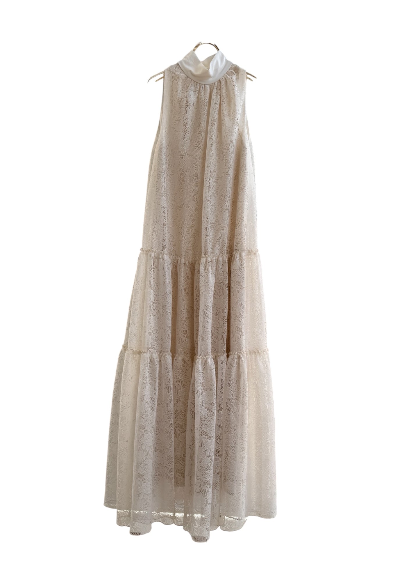 TRICOT LACE TIERED DRESS