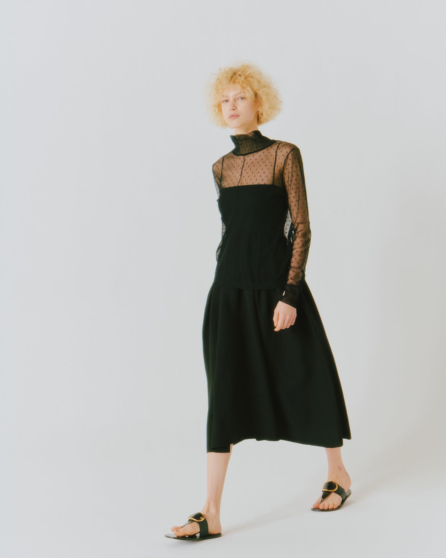 AIR YARN GARTER BARE DRESS