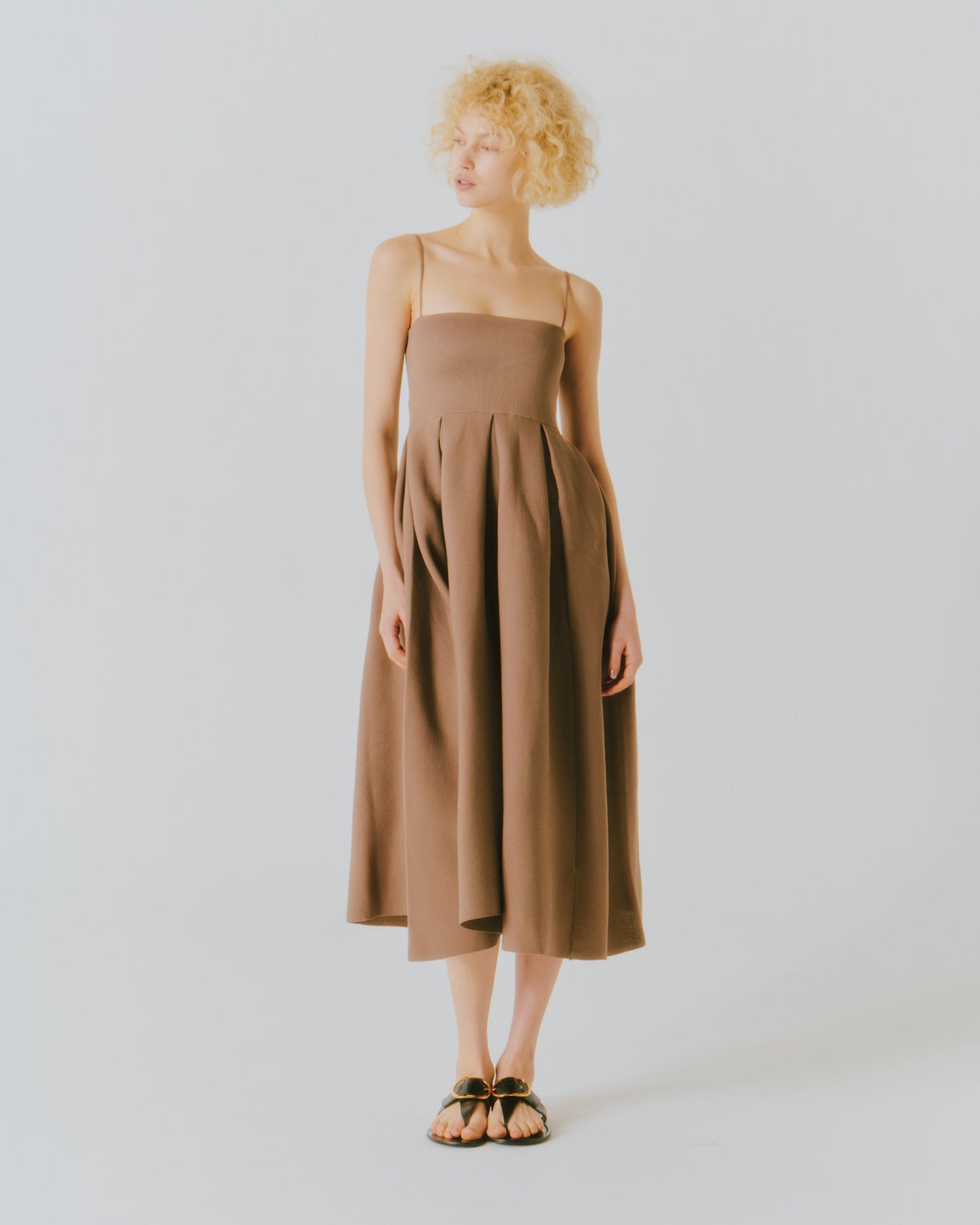 AIR YARN GARTER BARE DRESS