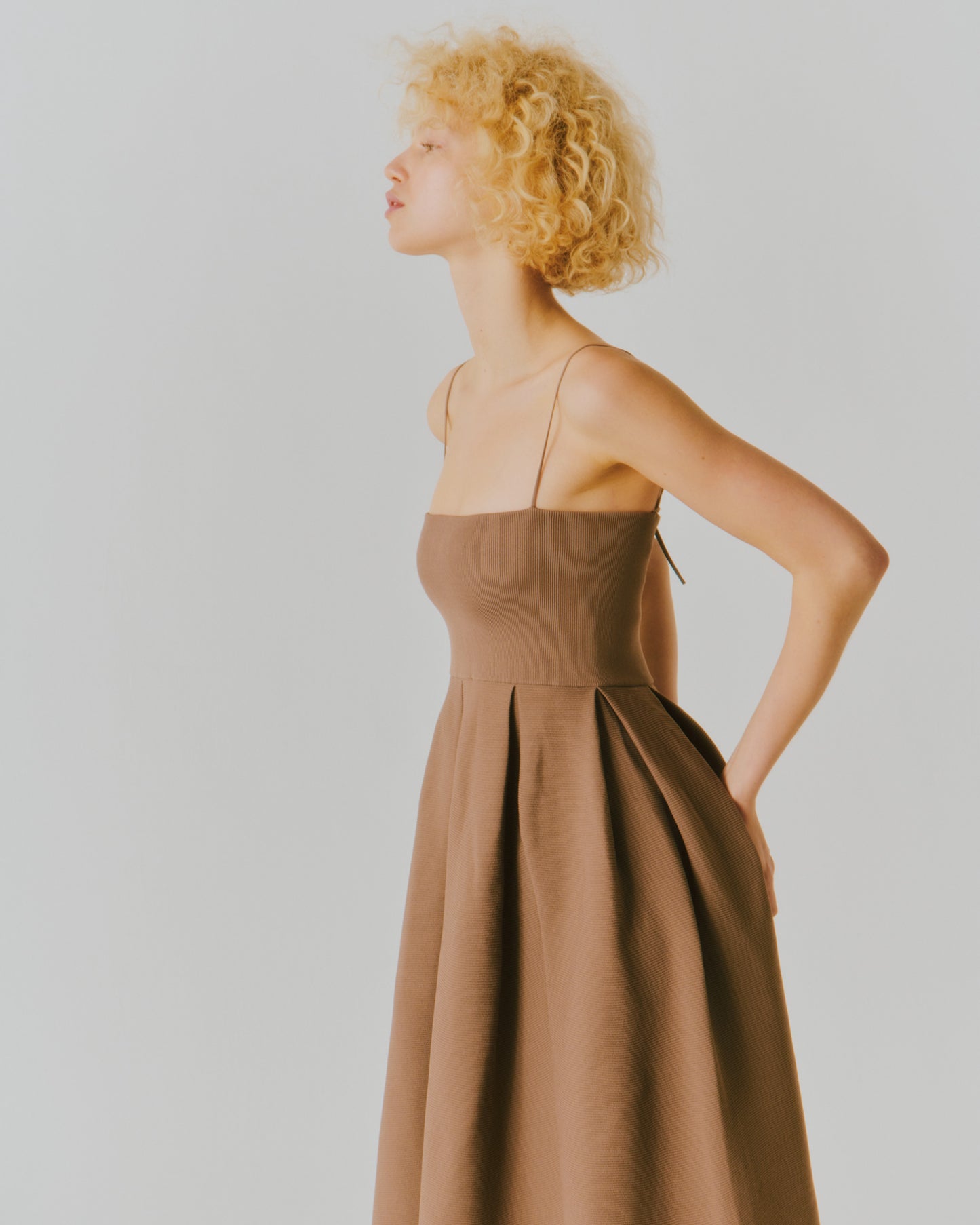 AIR YARN GARTER BARE DRESS