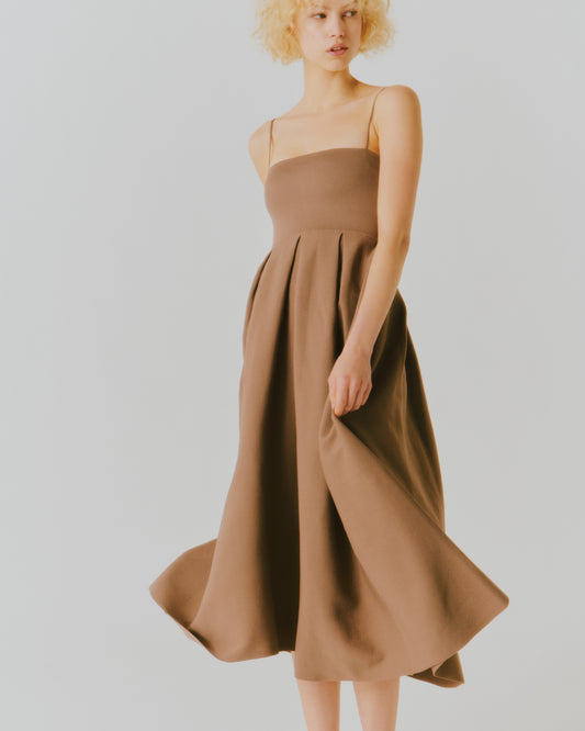 AIR YARN GARTER BARE DRESS