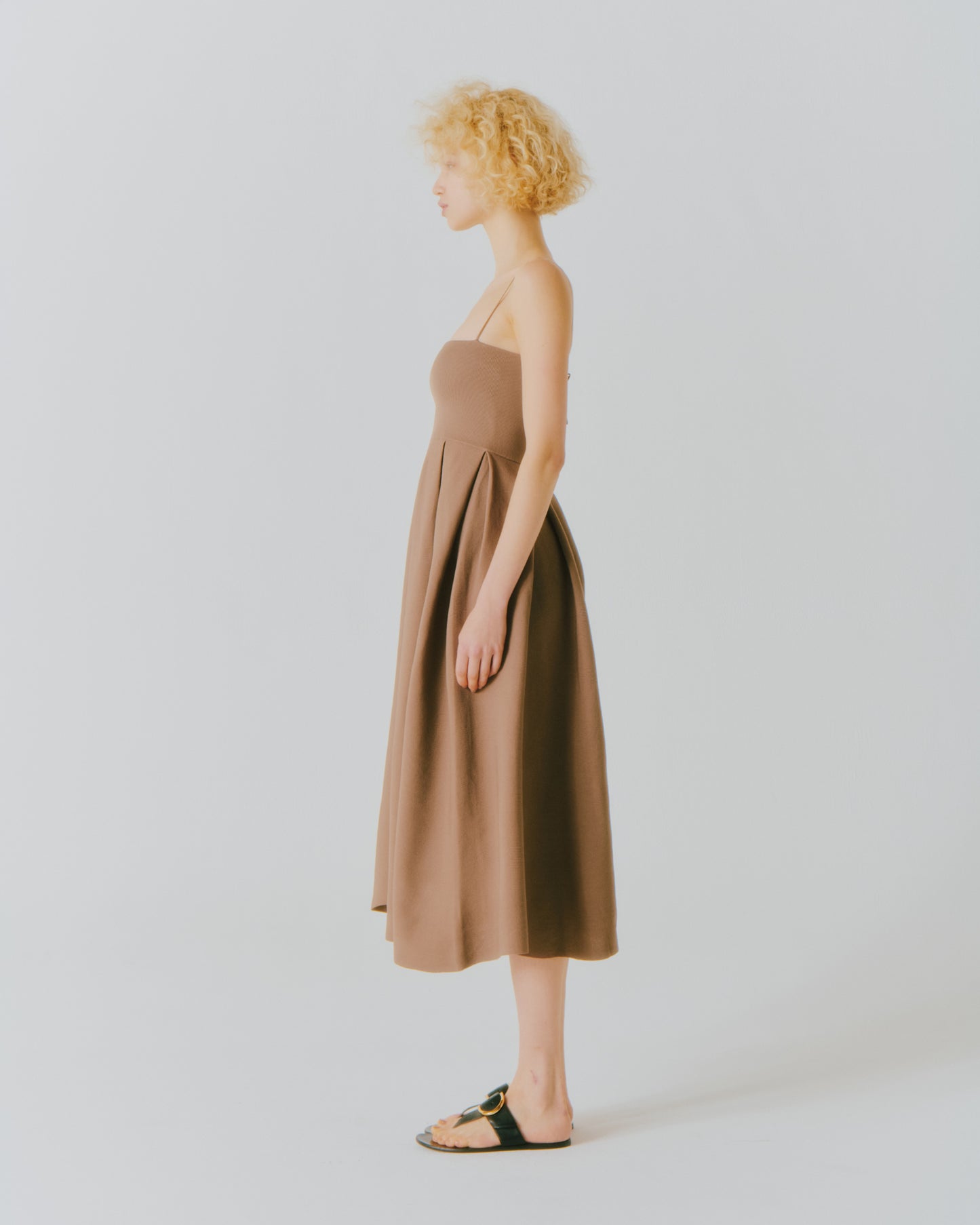 AIR YARN GARTER BARE DRESS