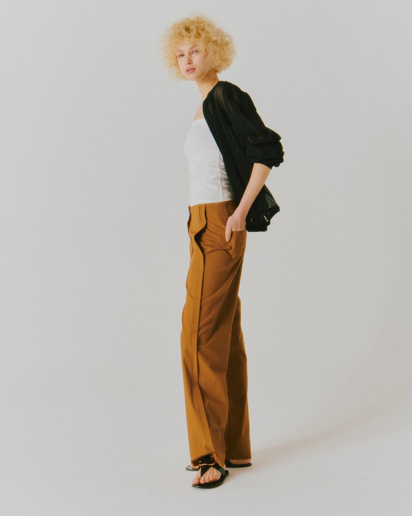 CANVAS SIDE/TUCK PANTS