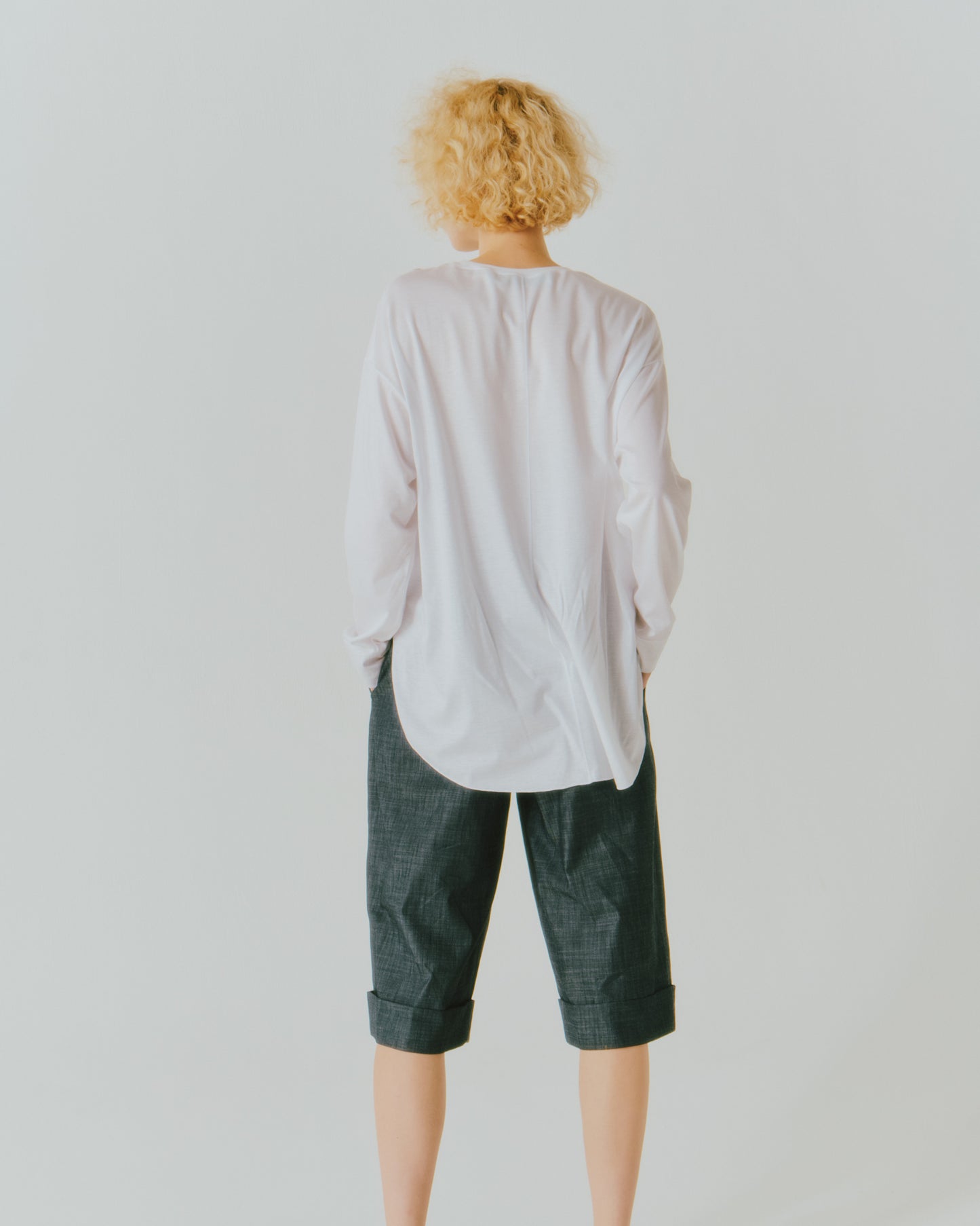 TENCEL ROUND/HEM LS TEE