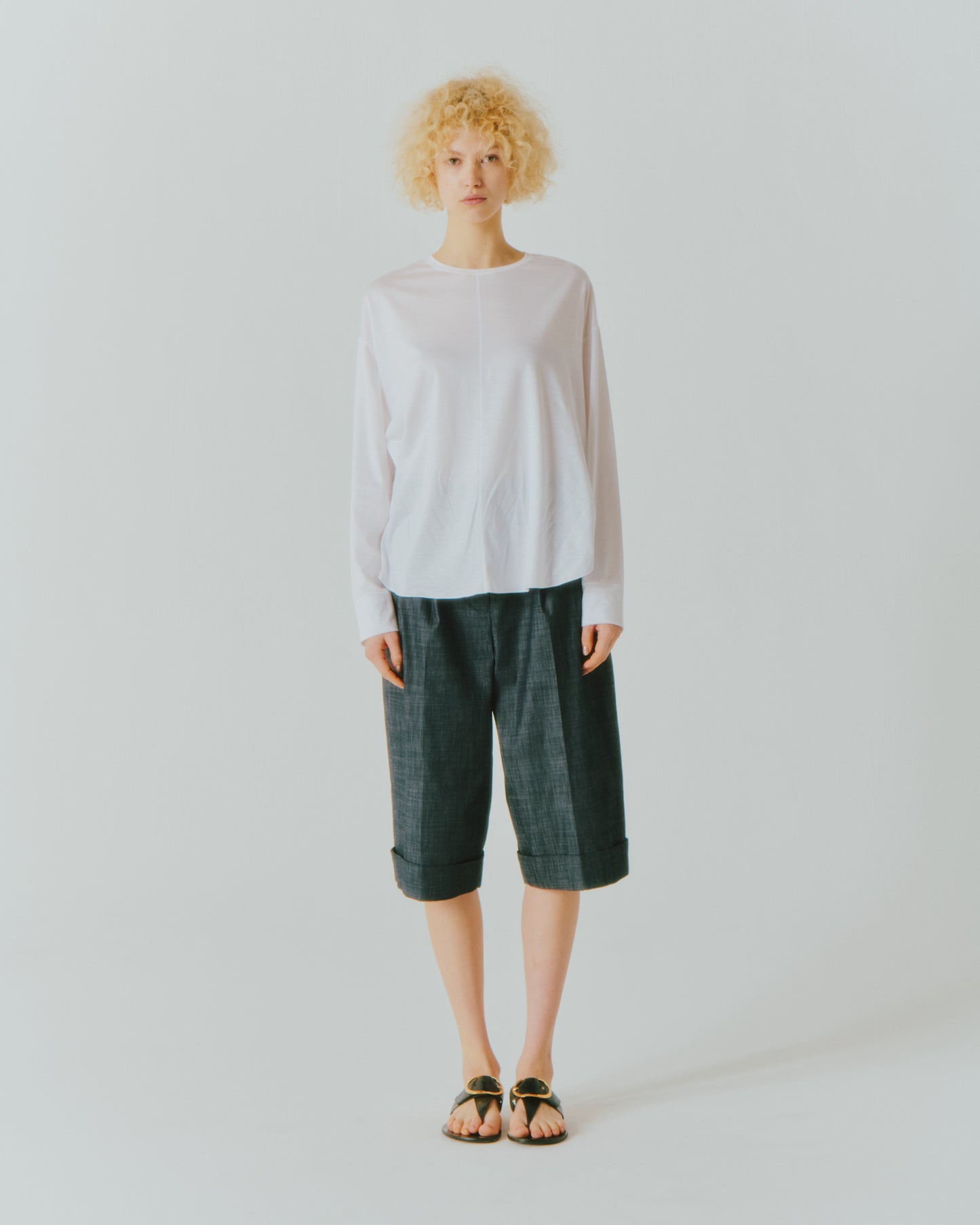 TENCEL ROUND/HEM LS TEE