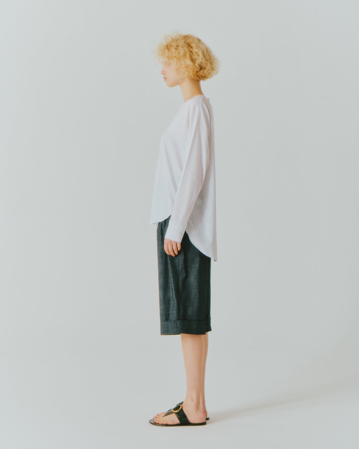 TENCEL ROUND/HEM LS TEE