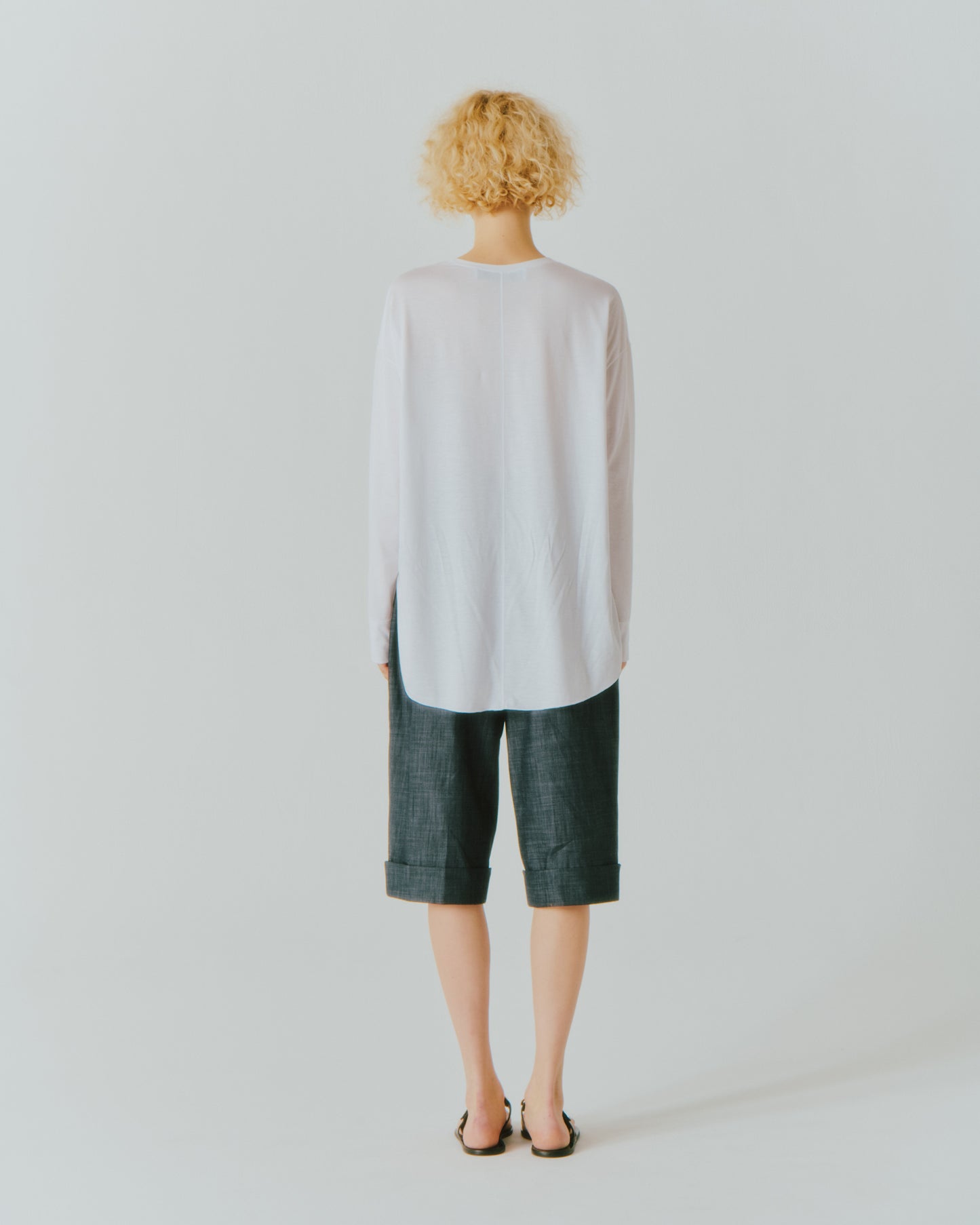 TENCEL ROUND/HEM LS TEE