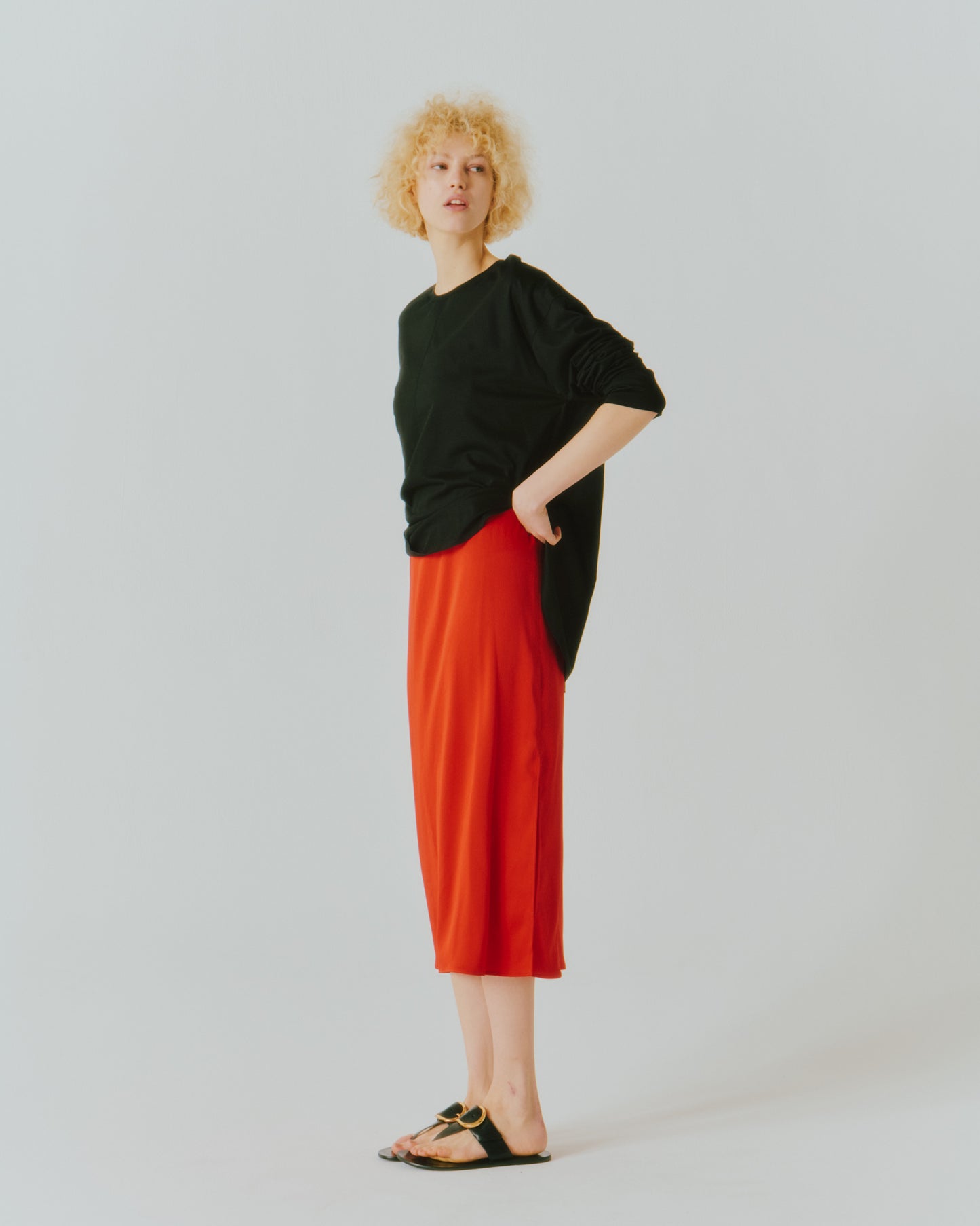 TENCEL ROUND/HEM LS TEE