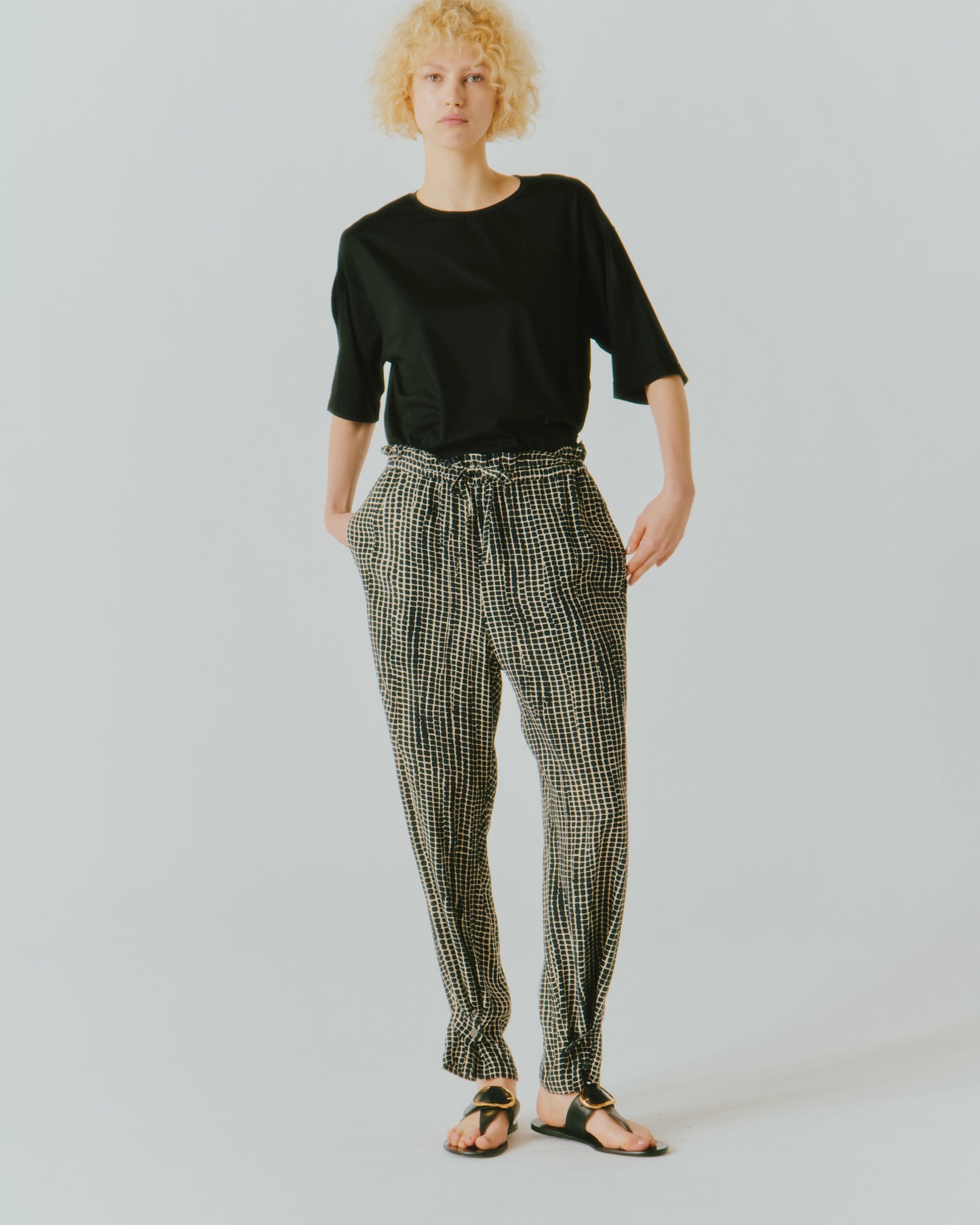RYN PRINT DRAW-CORD PANTS