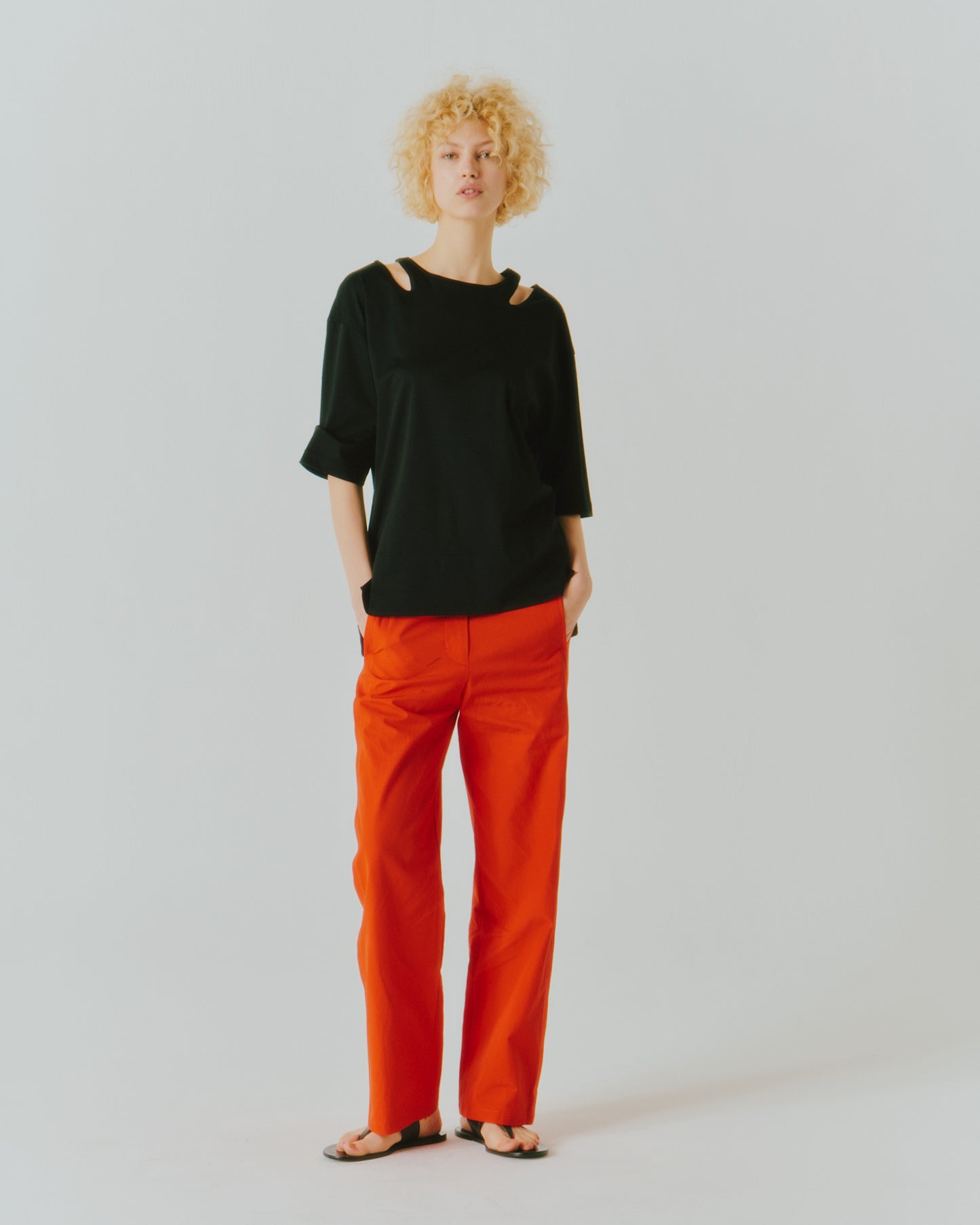 CANVAS SIDE/TUCK PANTS