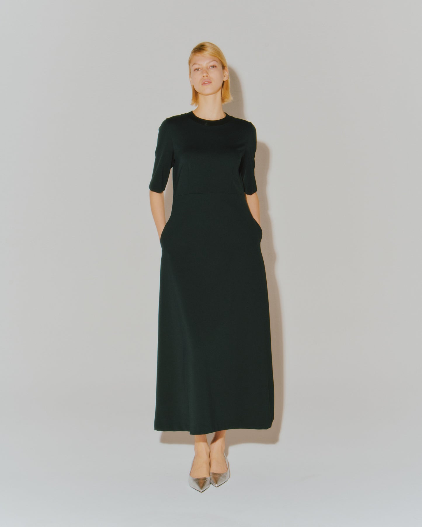 FLESHY JERSEY DRAPE DRESS
