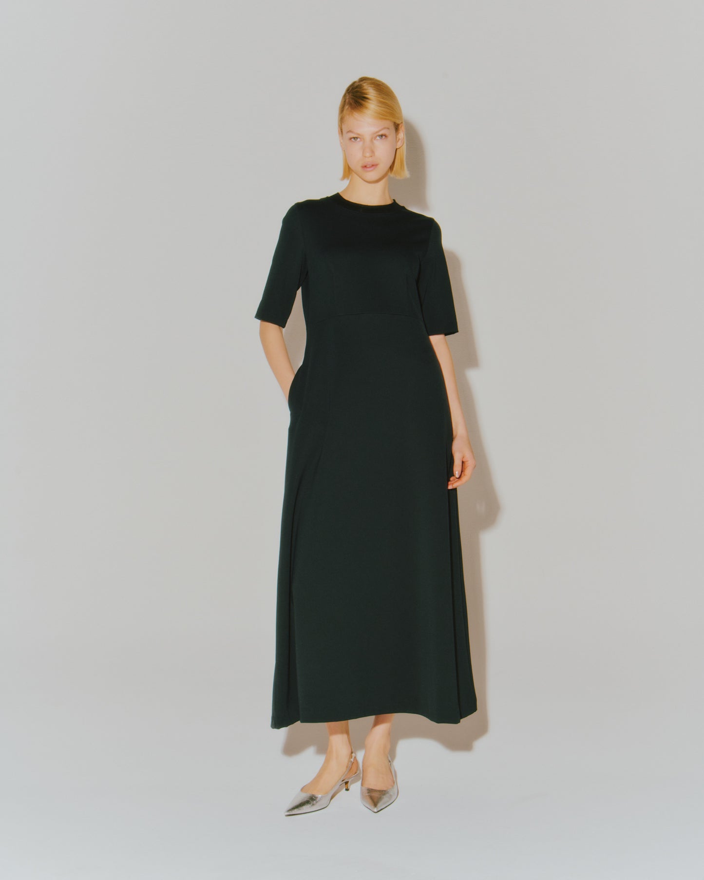 FLESHY JERSEY DRAPE DRESS