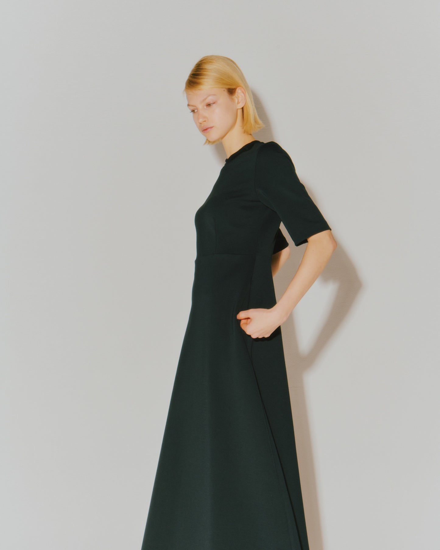 FLESHY JERSEY DRAPE DRESS