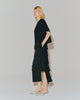 MAT SATIN COMBINATION TIERED DRESS