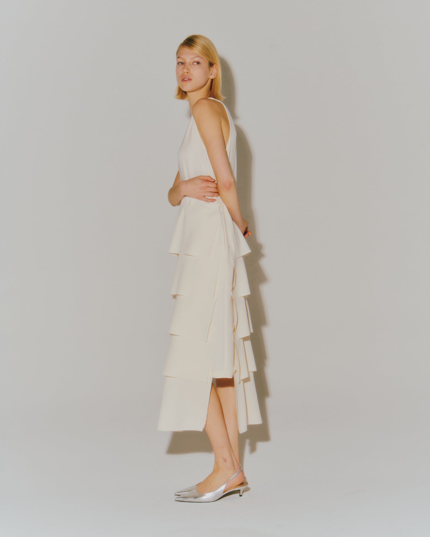 W-SATIN NS TIERED DRESS
