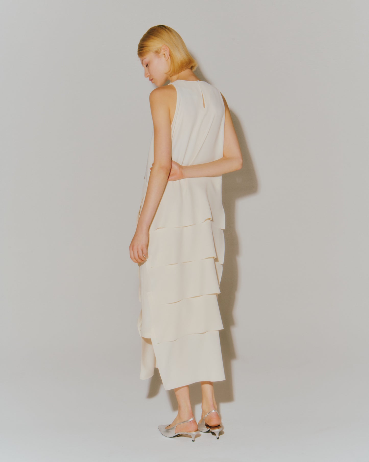 W-SATIN NS TIERED DRESS