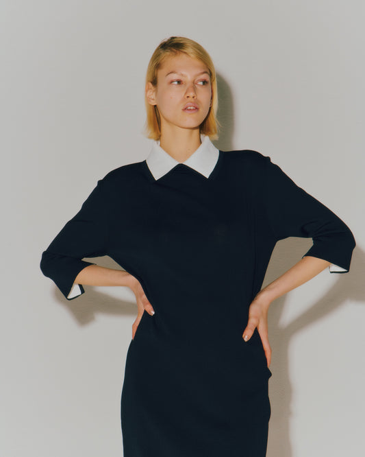 【再入荷】NEEDLE BI-COLOR HALF/S DRESS