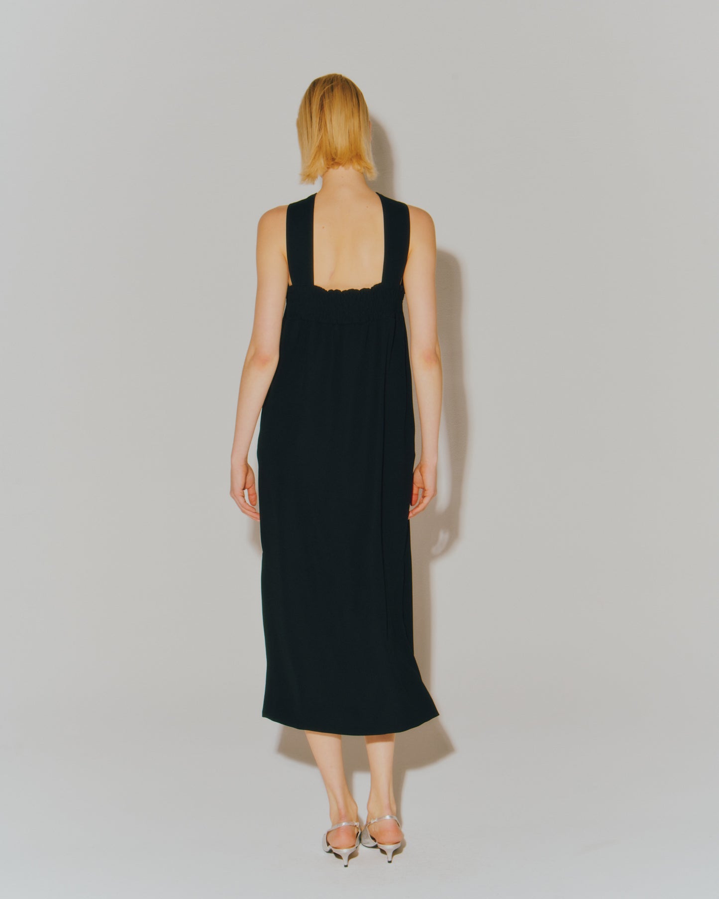 W-SATIN CROSS DRESS