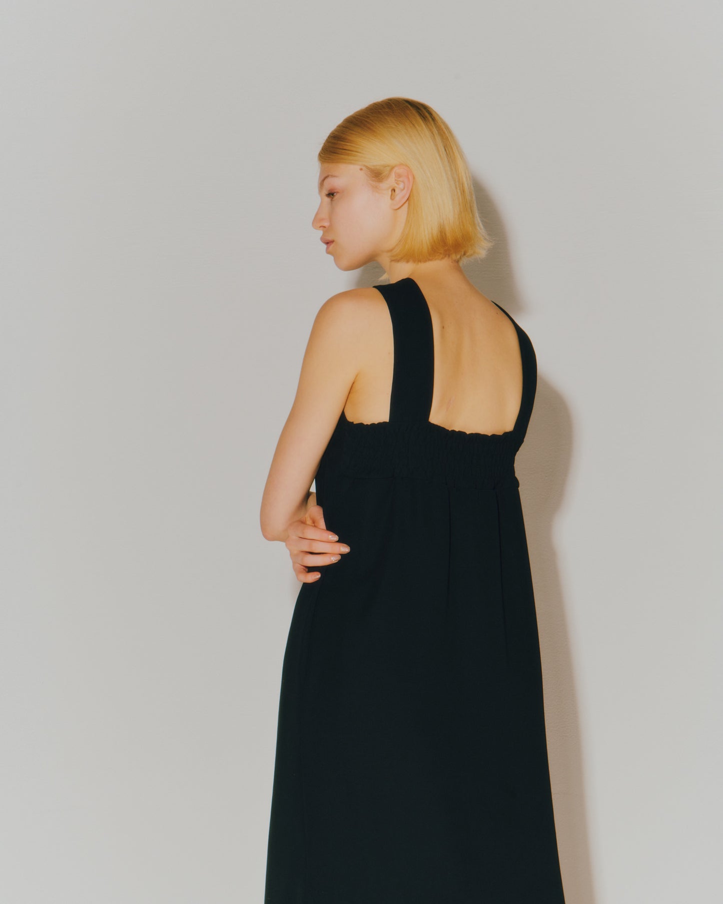 W-SATIN CROSS DRESS