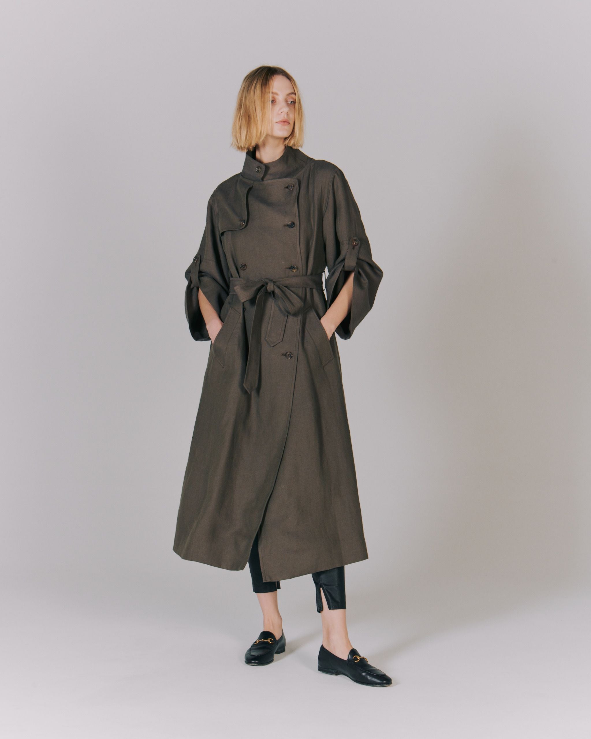 LINEN BIG/SLEEVE TRENCH COAT – Room no.8 ONLINE SHOP