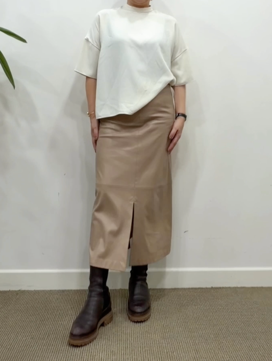F/LEATHER FLAIR SKIRT