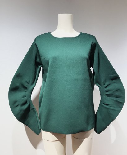 CURVE-SLEEVE LACE-UP TOPS