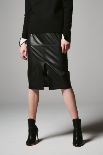 ECO-LEATHER F/SLIT TIGHT SKIRT