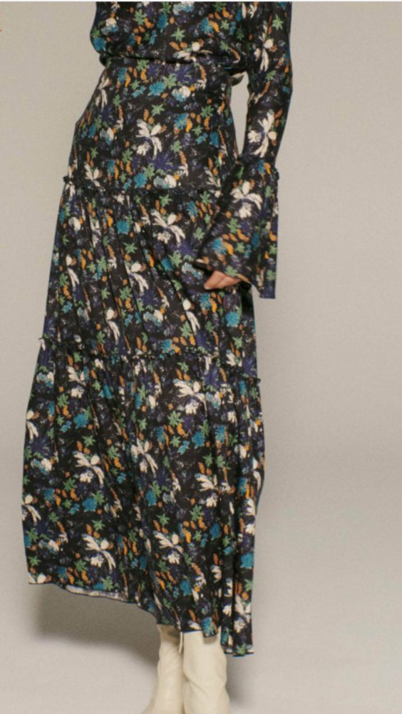 【LAST OPNE】LEAF-PRINT TIERED SKIRT