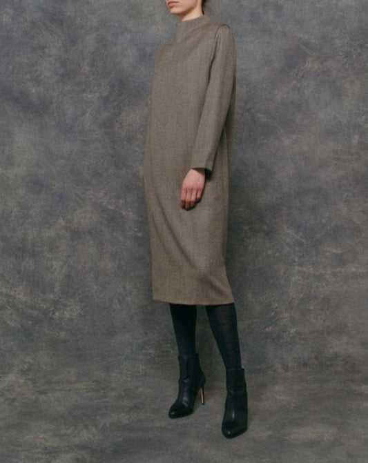 【LAST ONE】WOOL BOTANY DRAPE/N DRESS