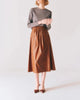 F/LEATHER TUCKING FLAIR SKIRT