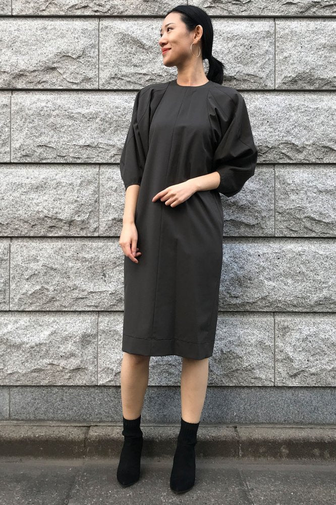 【LAST ONE】TYPEWRITER WOOL GATHER SLEEVE DRESS